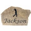 golf silhouette rock