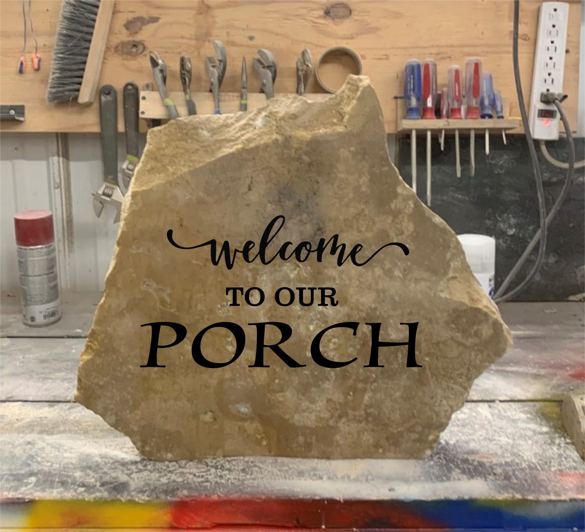 Welcome To Our Porch Engraved Stone – Saint Stone Company