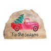 Tis the Season-Vintage Christmas Tree Truck Engraved Stone