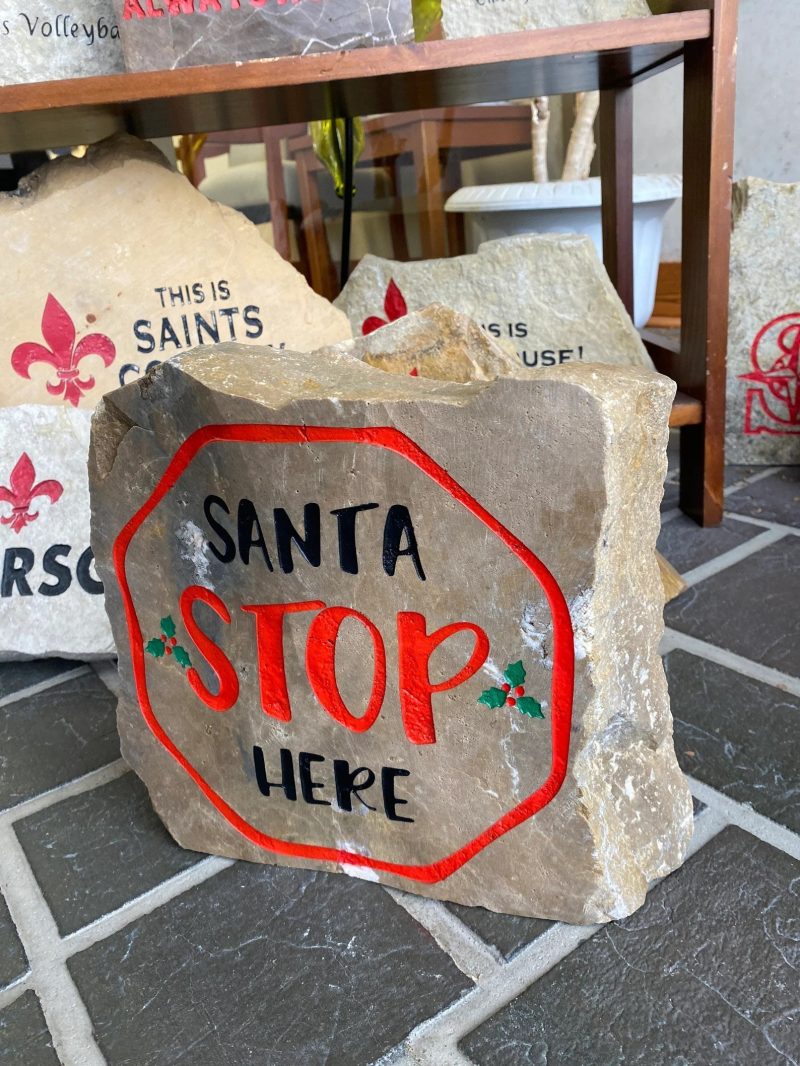 Santa Stop Here Engraved Stone - Image 4