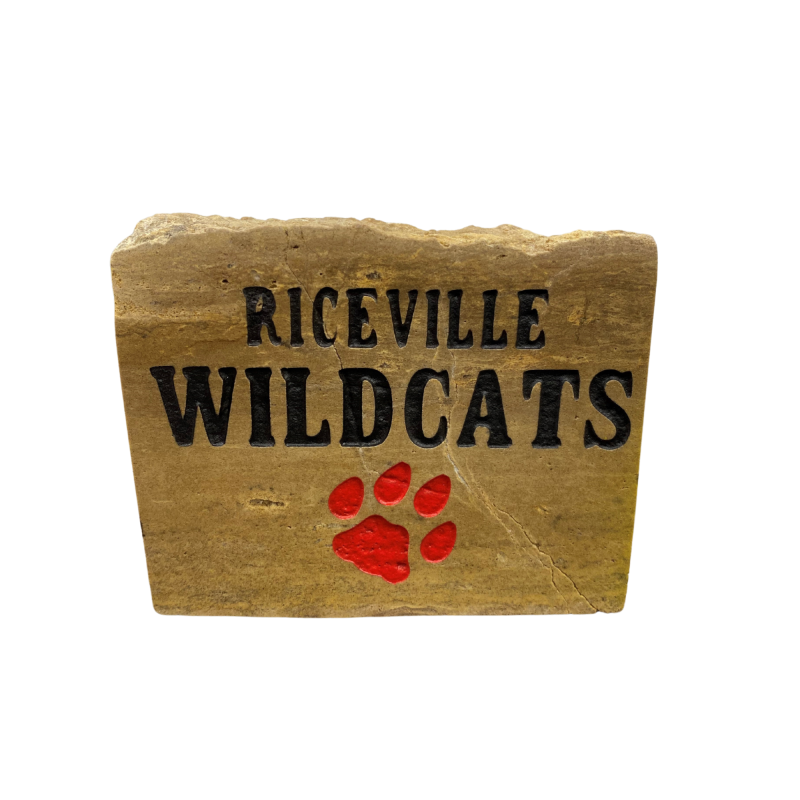 Riceville Wildcats Paperweight Engraved Stone
