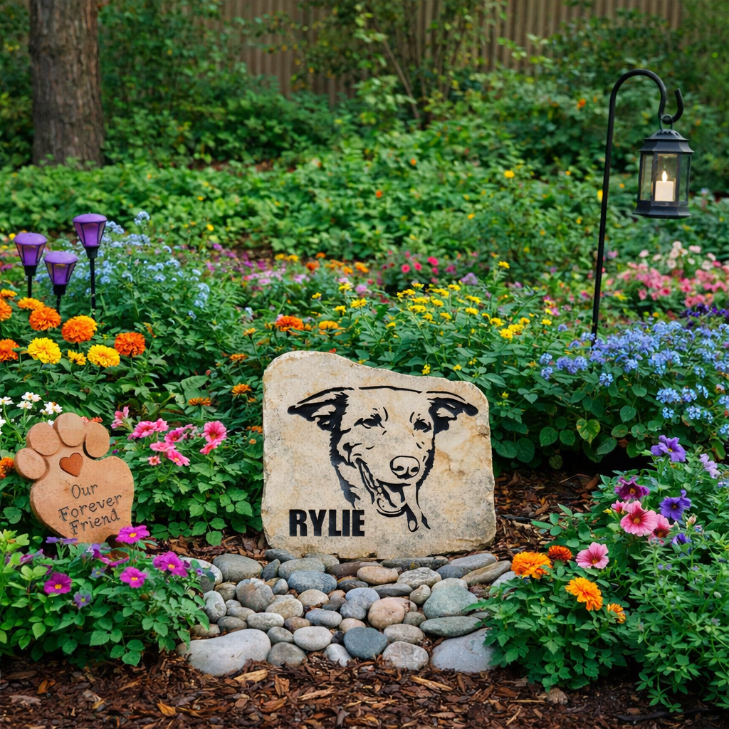 Large Pet Portrait Engraved Stone - Image 4
