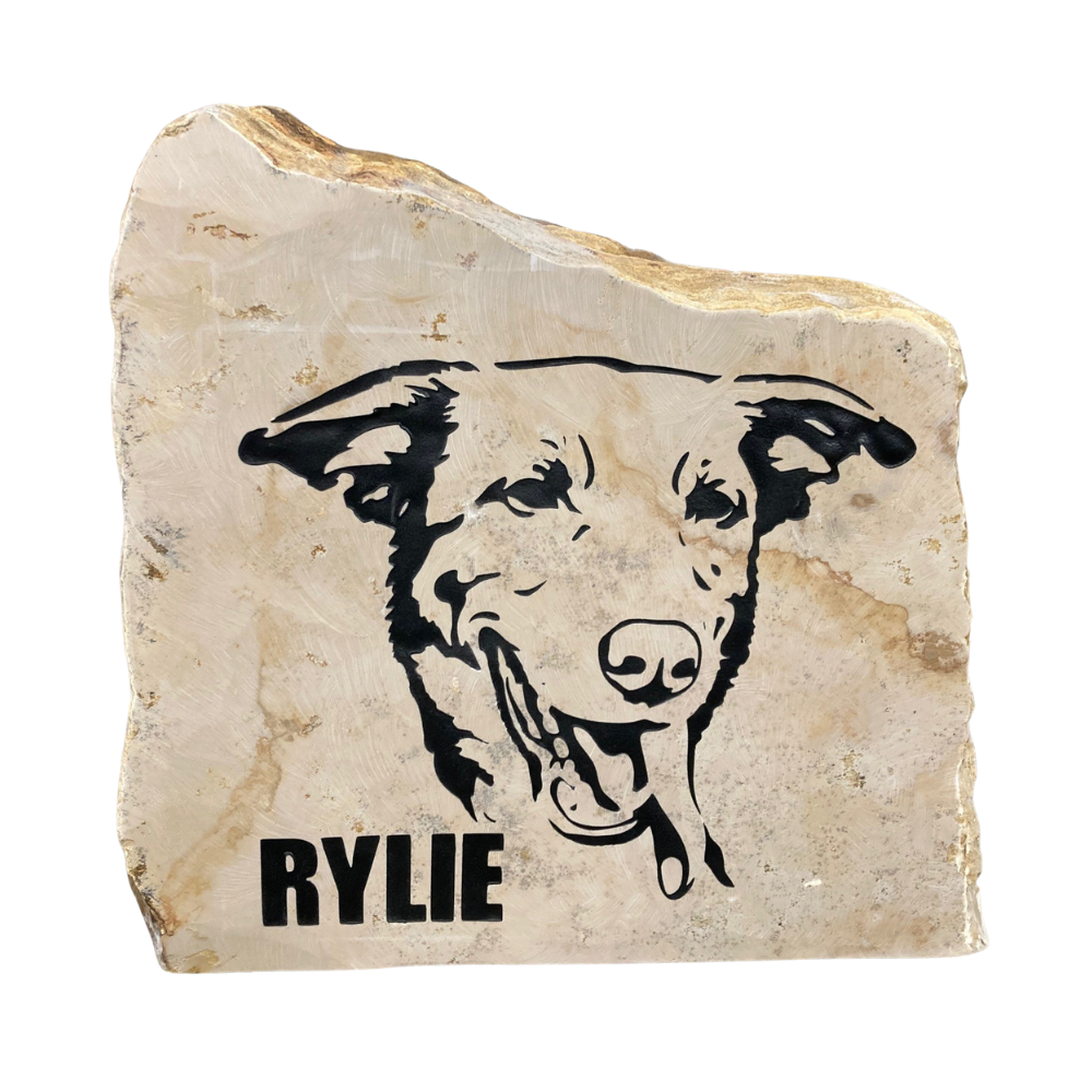 Large Pet Portrait Engraved Stone