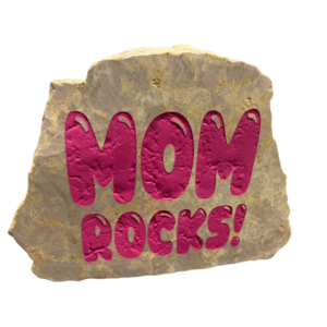 Mom Rocks Engraved Stone