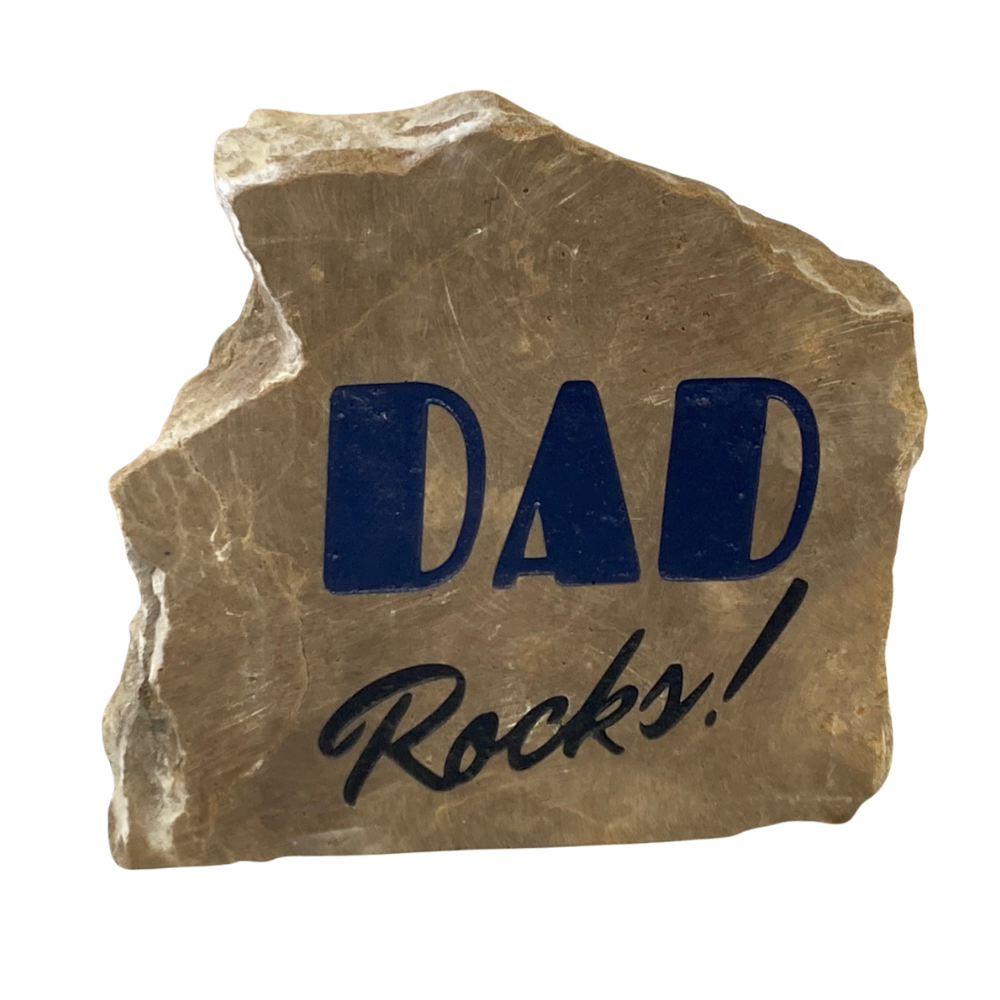 Dad Rocks Engraved Stone