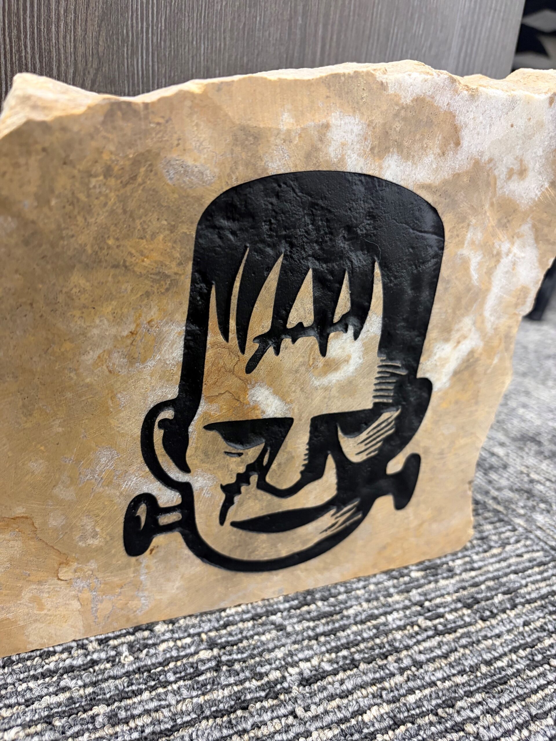 Halloween Frankenstein Engraved Stone - Image 3
