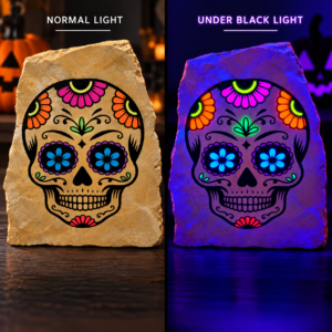 Sugar Skull Day of the Dead Engraved Stone