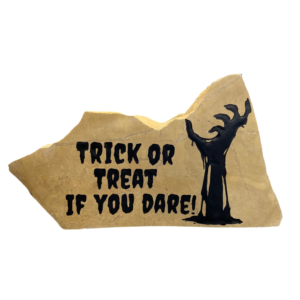 Trick or Treat If You Dare Halloween Engraved Stone