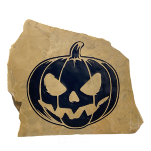 Halloween Jack O Lantern Engraved Stone